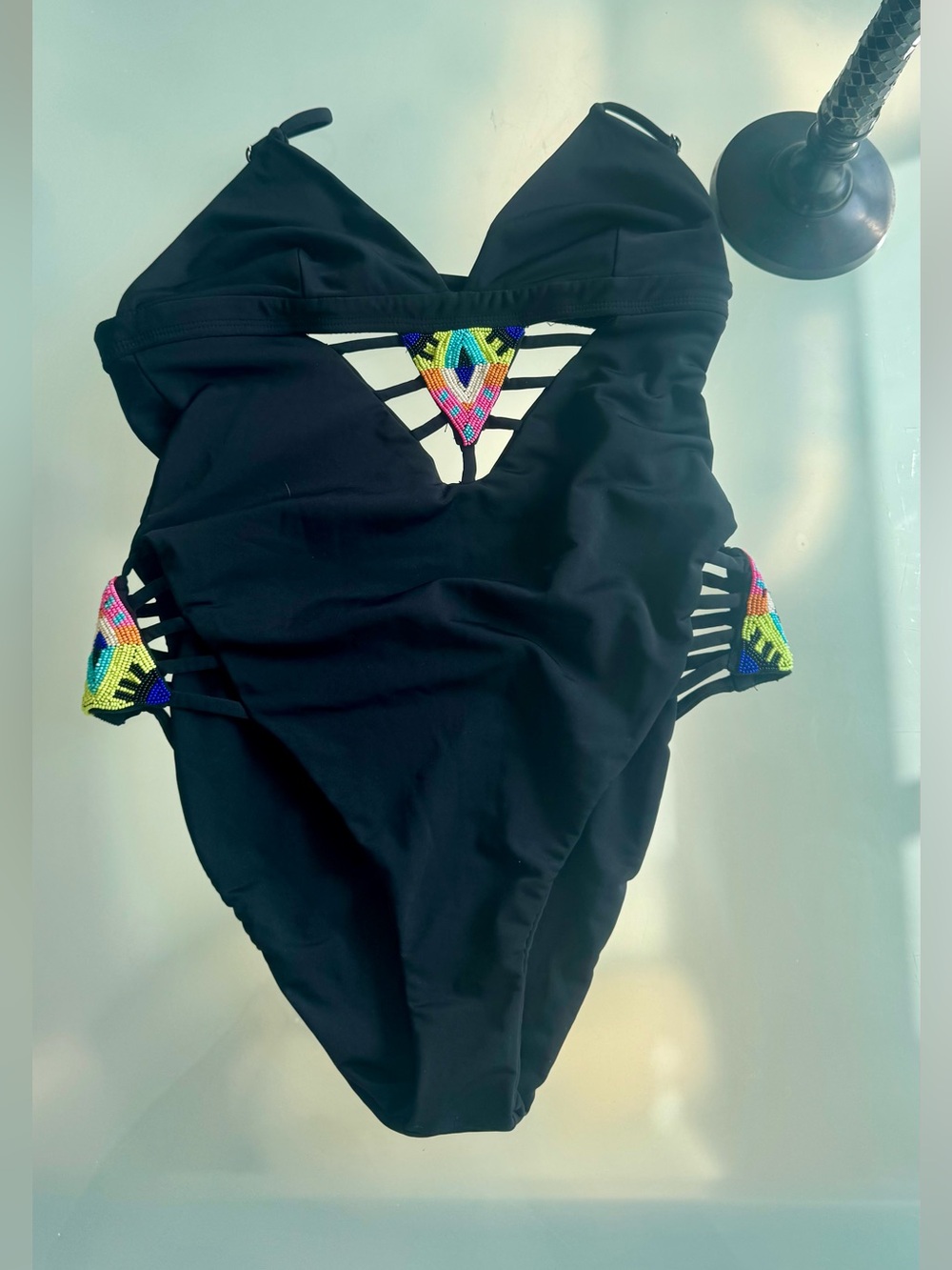 Mara Hoffman black cut out beaded one-piece - Picture 5 of 6